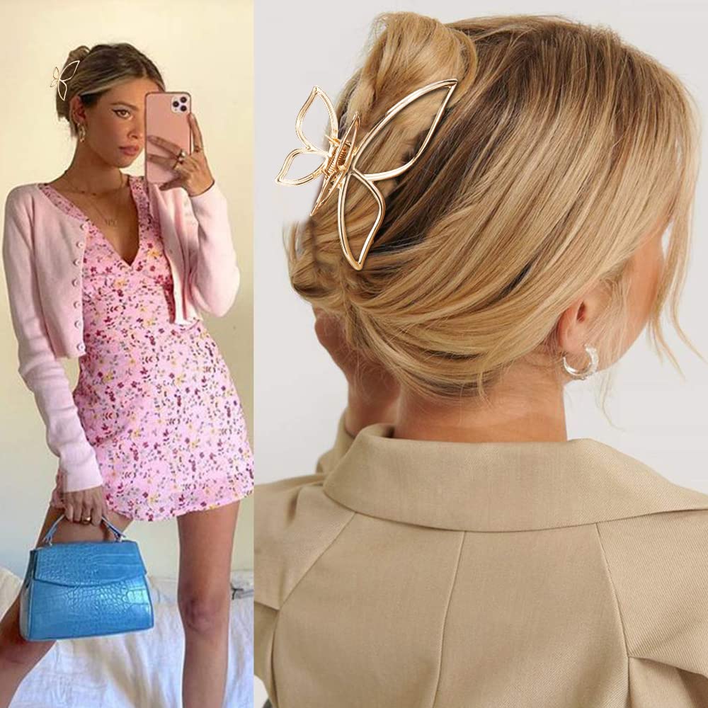 AHONEY accessoire papillon métallique doré, idéal pour les occasions spéciales.