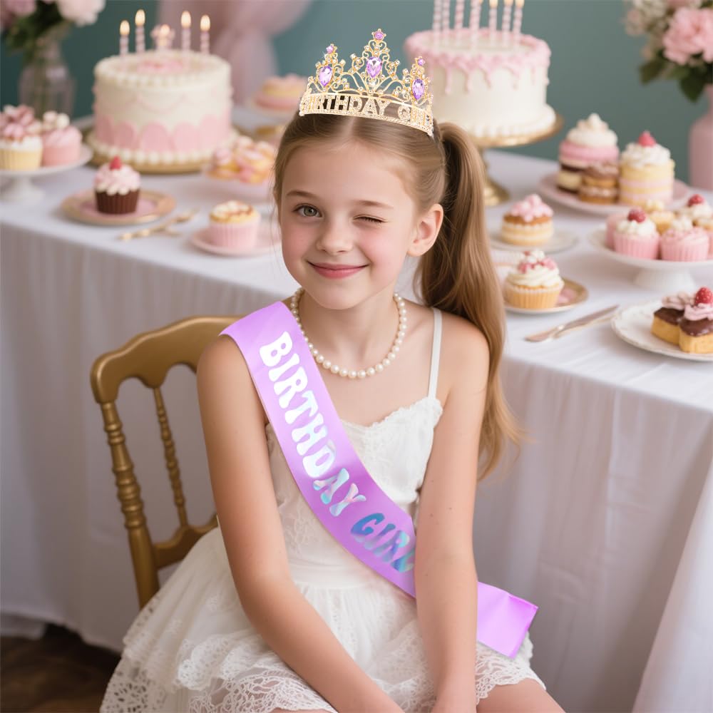 AHONEY bandeau anniversaire fille pastel, accessoire festif durable et élégant