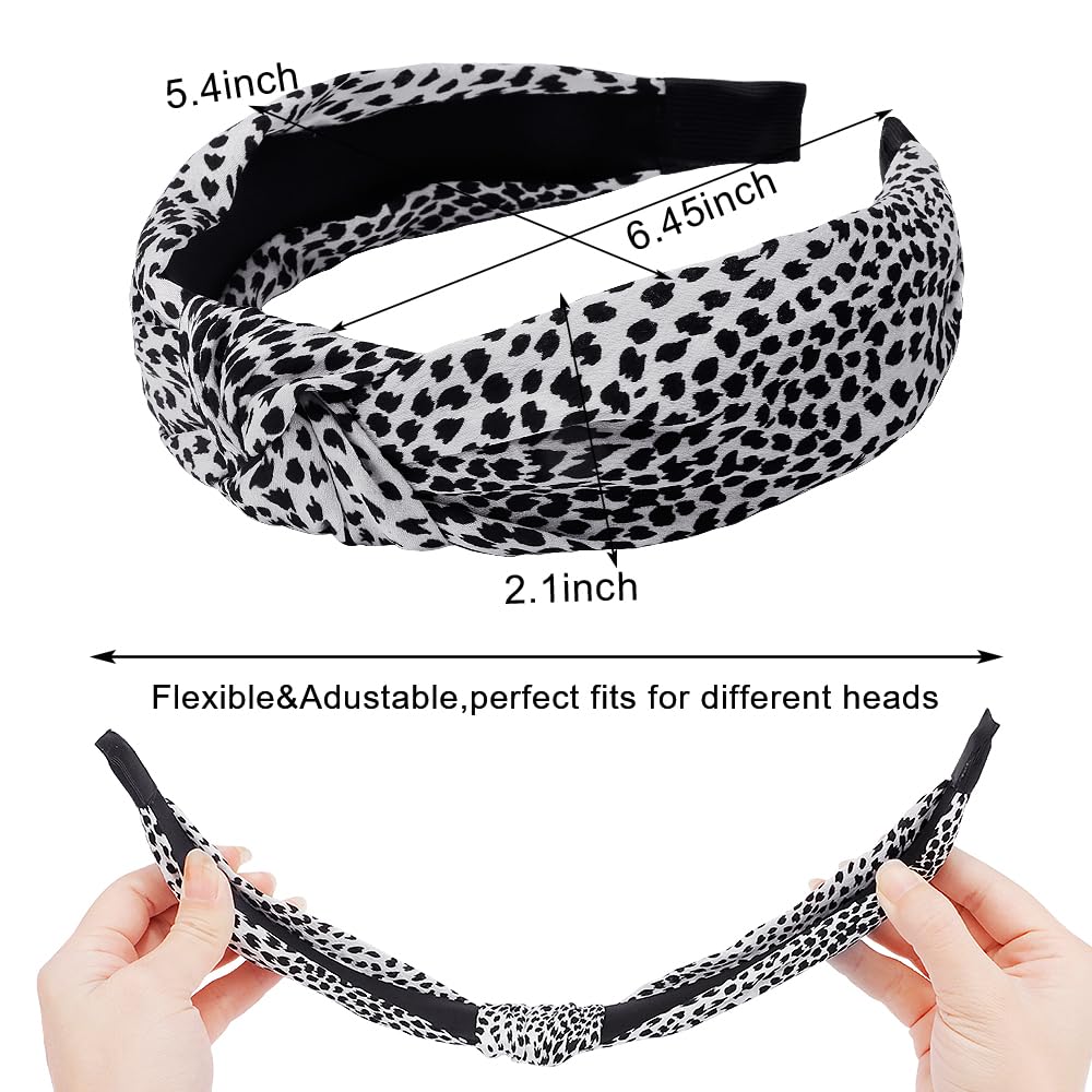 AHONEY bandeaux imprim leopard noir, style tendance pour sorties ou routine.