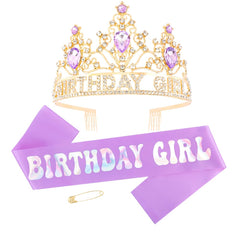 AHONEY couronne anniversaire fille pastel violet, éclatante pour fête mémorable