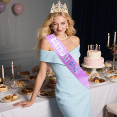AHONEY couronne anniversaire avec paillettes brillantes, toucher luxueux et scintillant
