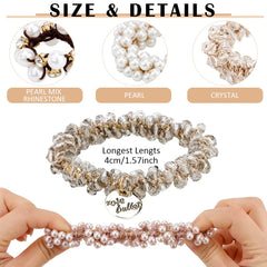 AHONEY – Elastiques cheveux perles et cristaux, idéal pour boho et occasions.