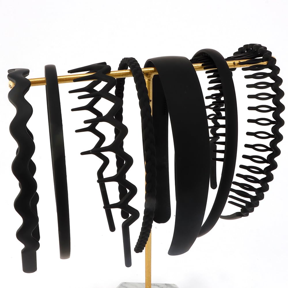 AHONEY ensemble sept bandeaux cheveux noirs, polyvalent et facile d'utilisation.