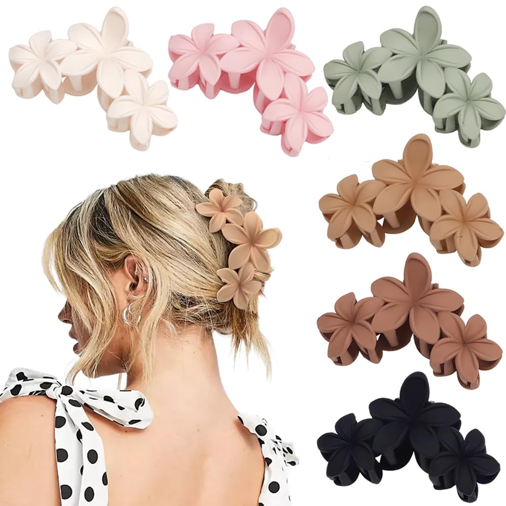 AHONEY pinces cheveux hibiscus, fleurs tropicales, maintien solide pour cheveux épais.