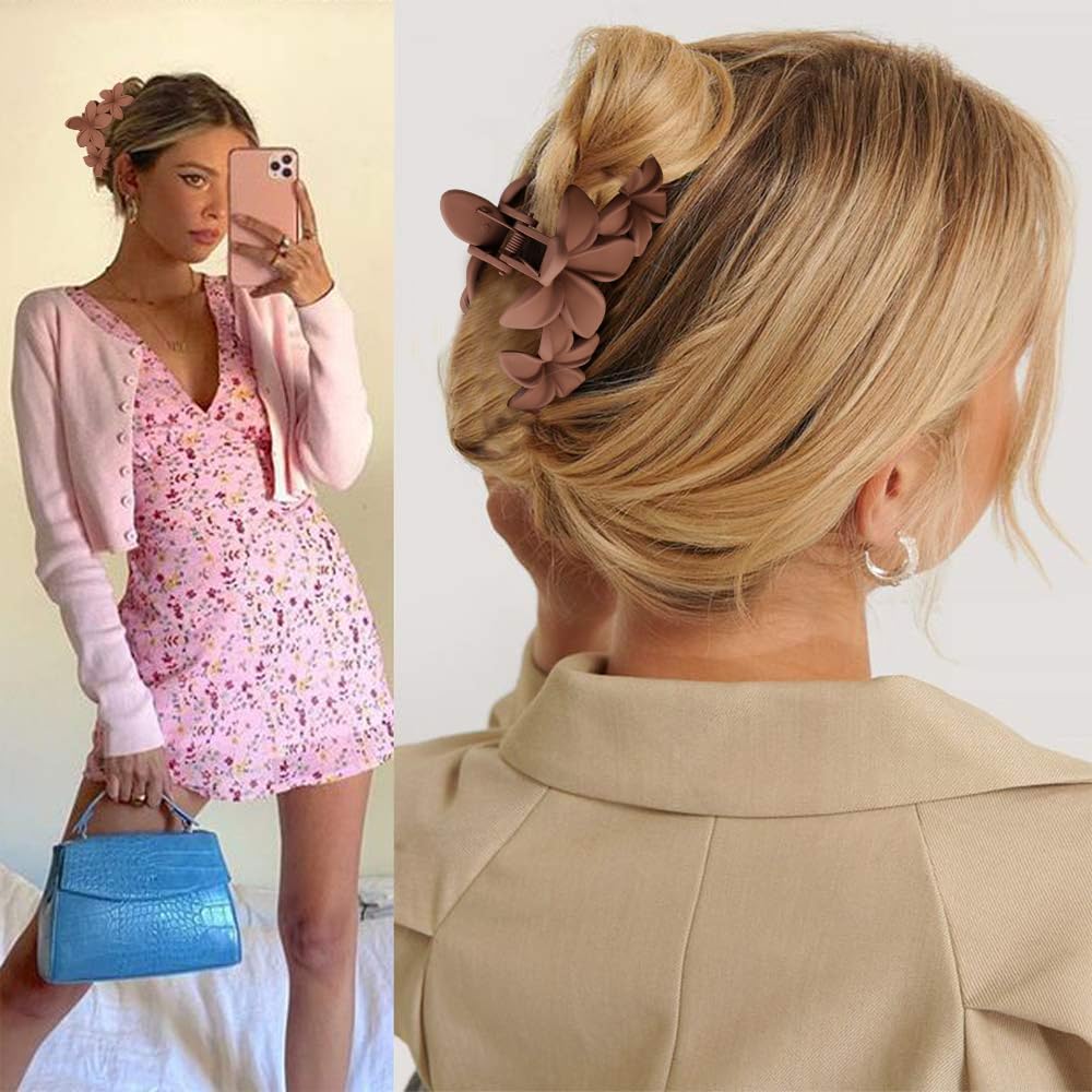 AHONEY pinces-cheveux hibiscus, fini mat et prise ferme pour tous les styles.