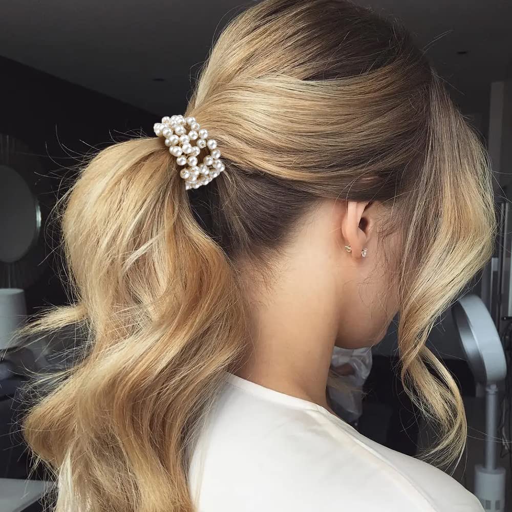 AHONEY – Ruban coiffant extensible, perles et cristaux, maintien fiable.