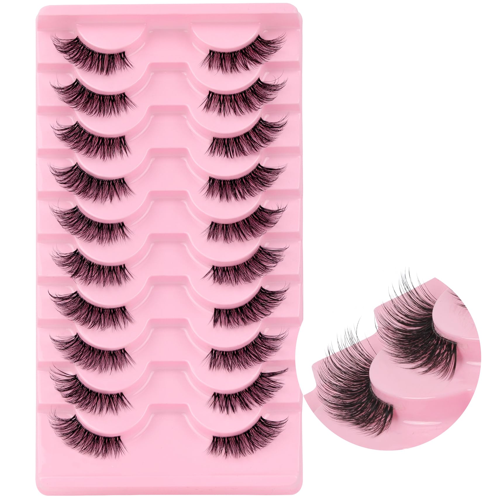 Cils demi-longueur Ahrikiss, regard naturel et léger pour un look quotidien.