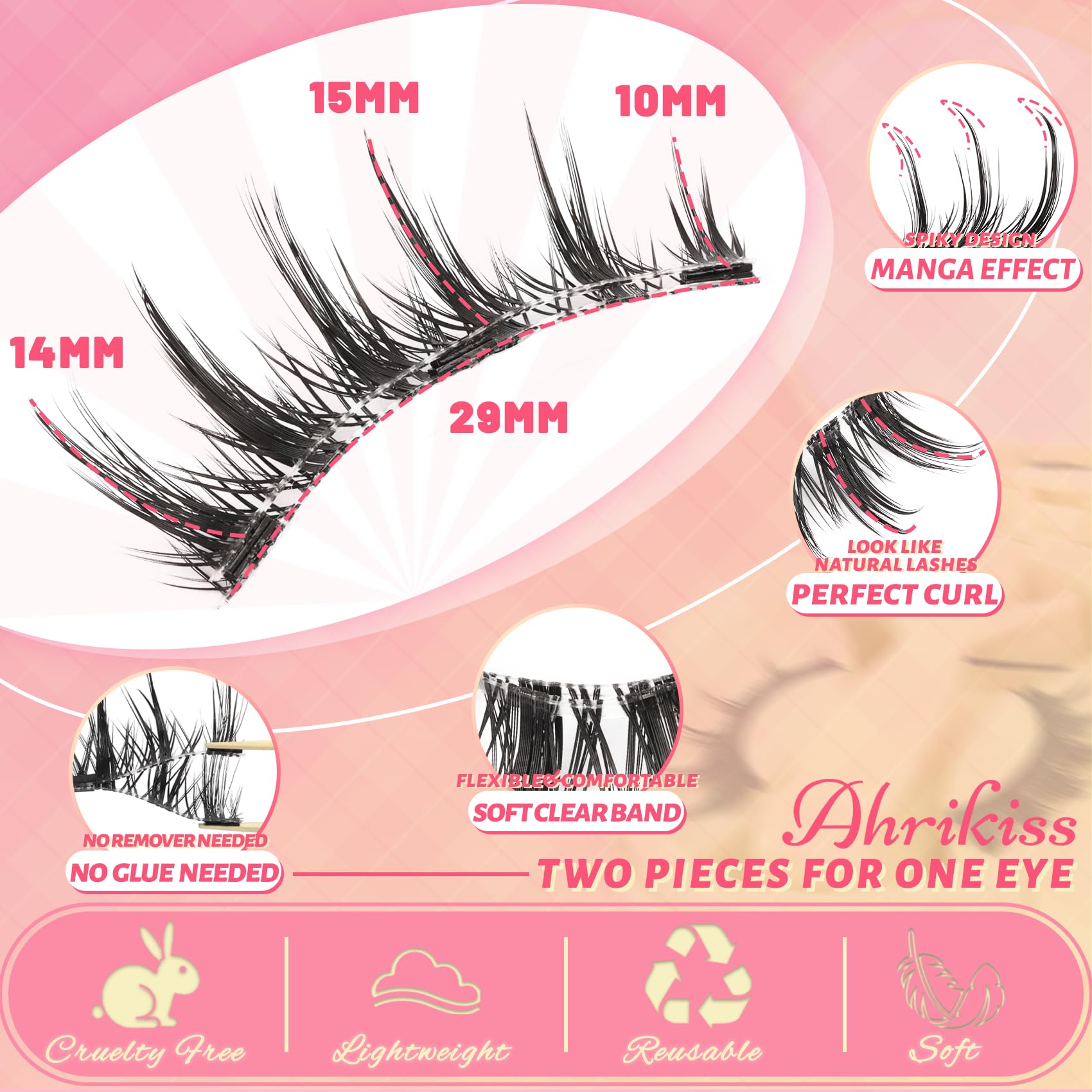 Cils magnétiques Ahrikiss au volume naturel et densité équilibrée.