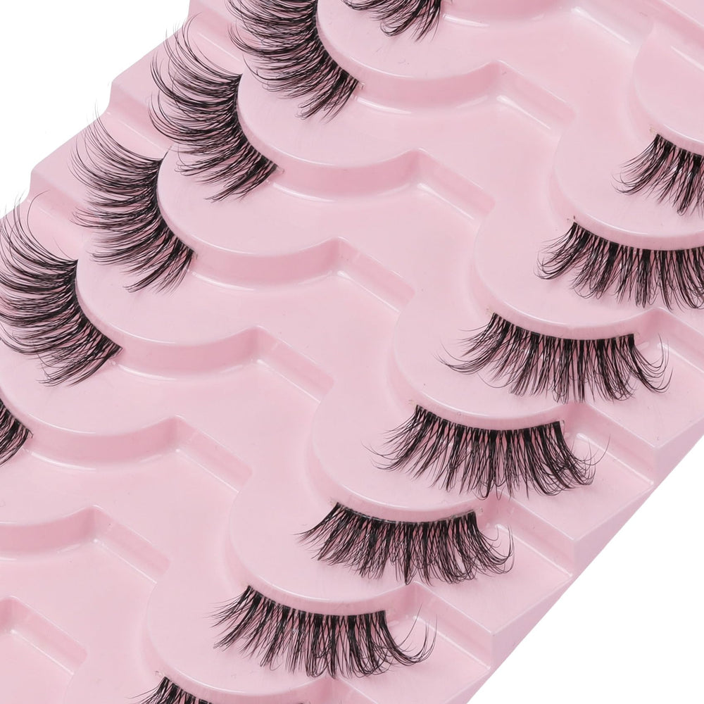 Faux cils demi-longs Ahrikiss TB01, confort prolongé et look naturel.