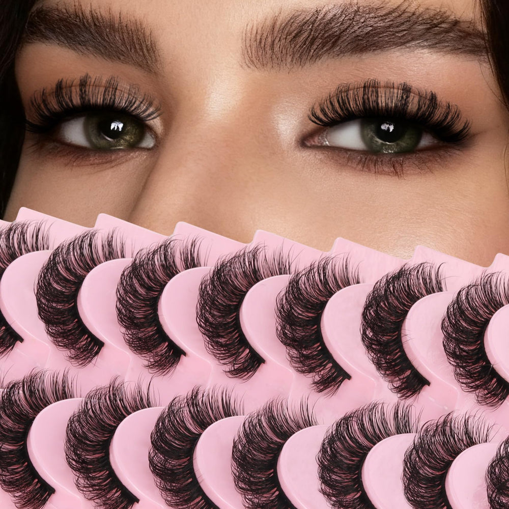 Ahrikiss cils en bande russe D curl fluffy, gros plan naturel.