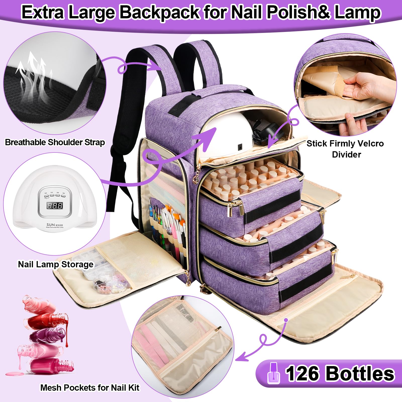 ahzske Lampe UV Nail: éclaire rapidement votre espace de travail pour une manucure efficace.