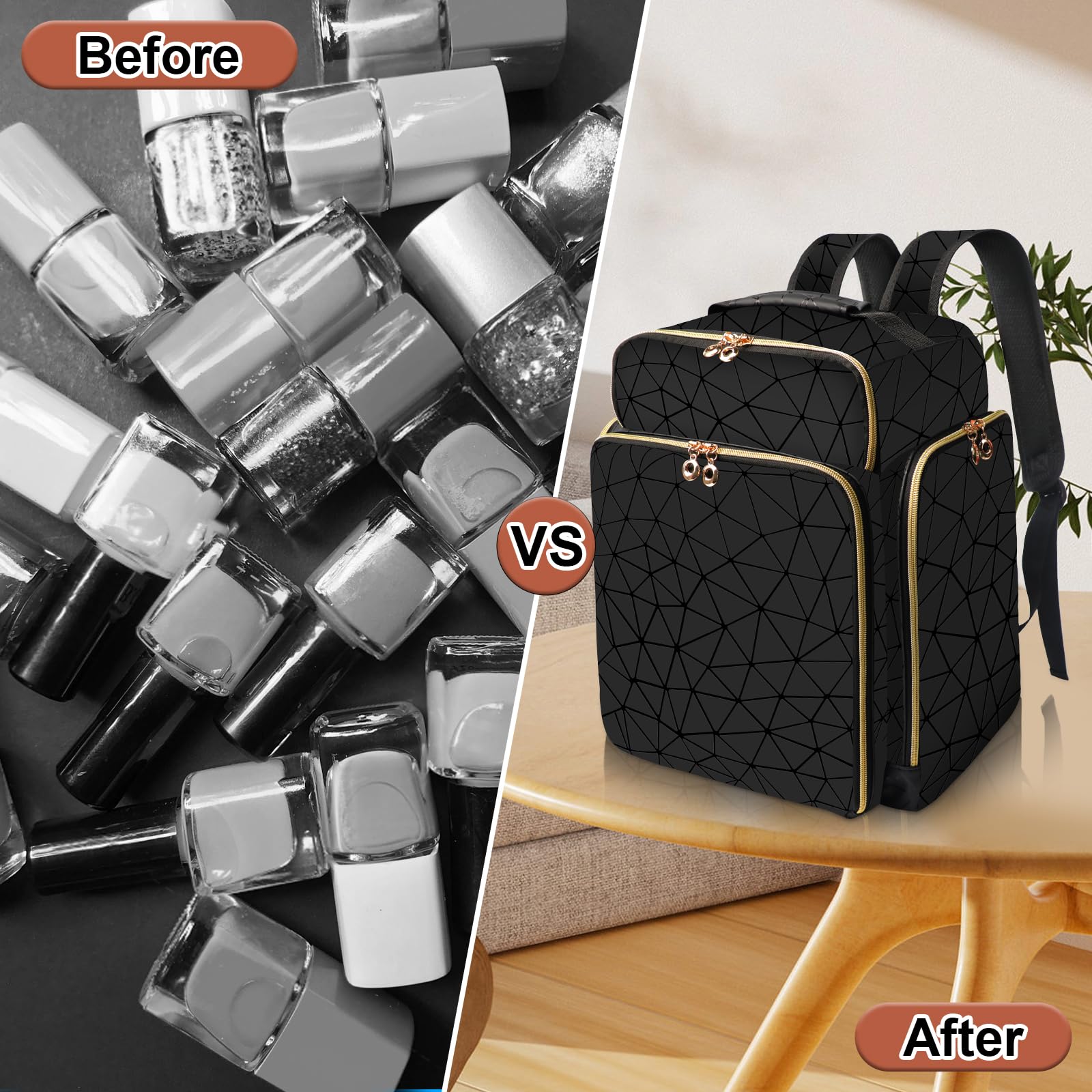 Ahzske rangement nail-kit pratique pour salon et voyage.
