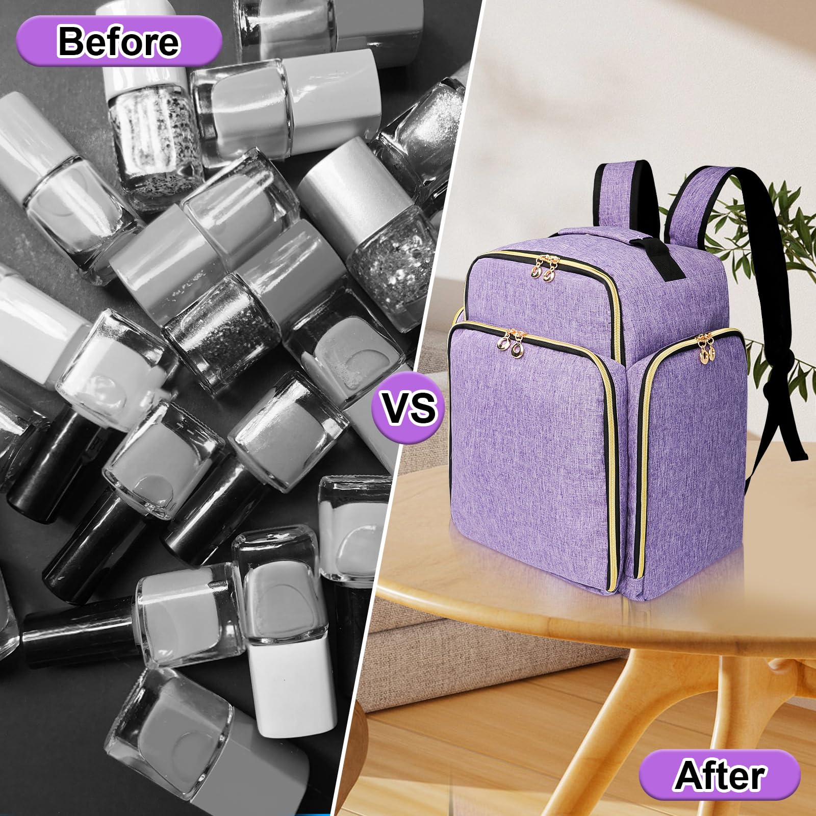 ahzske Utilisation voyage: sac polyvalent pour vernis et maquillage en déplacement.