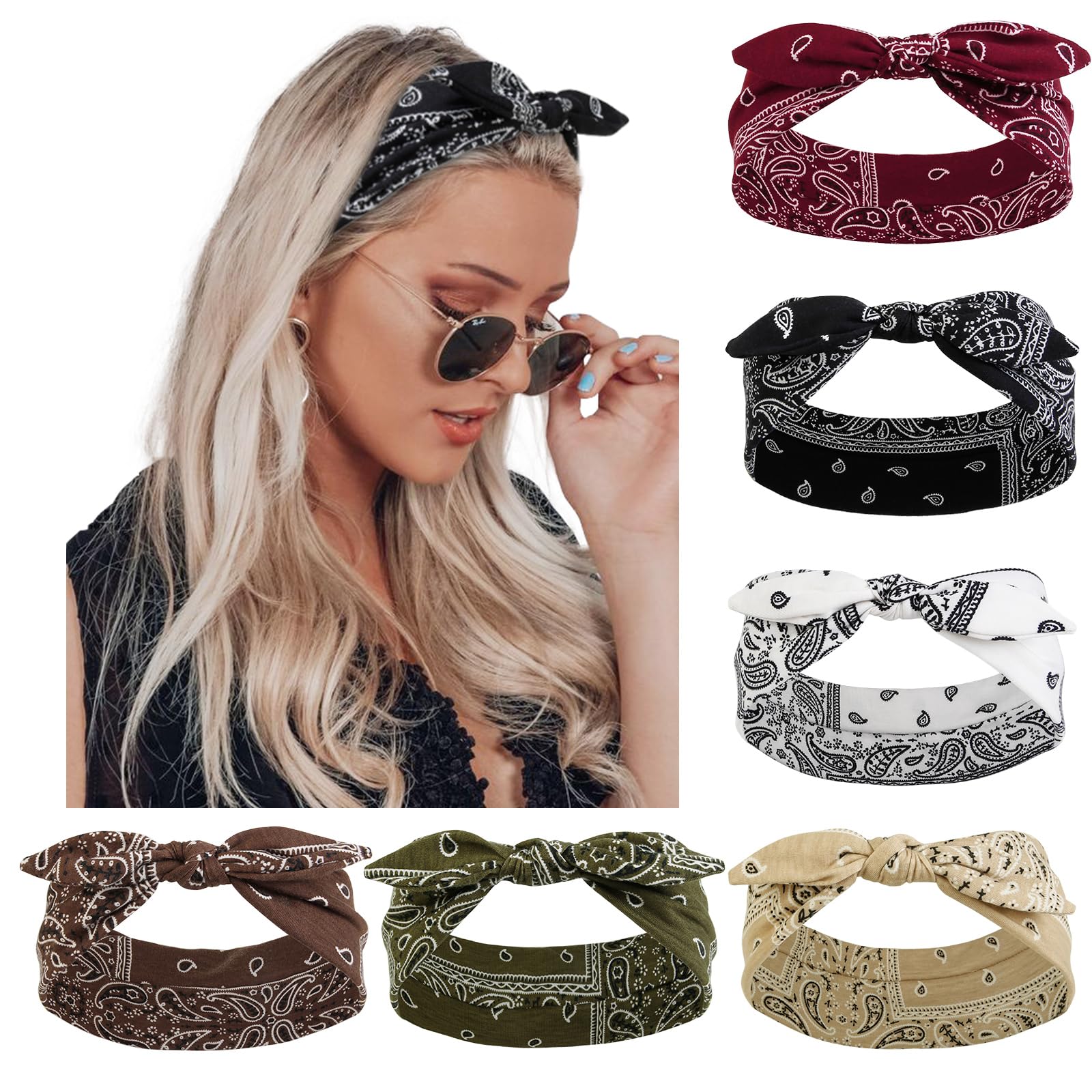 Bandana paisley noir AIBFRID, maintien fiable et style chic.