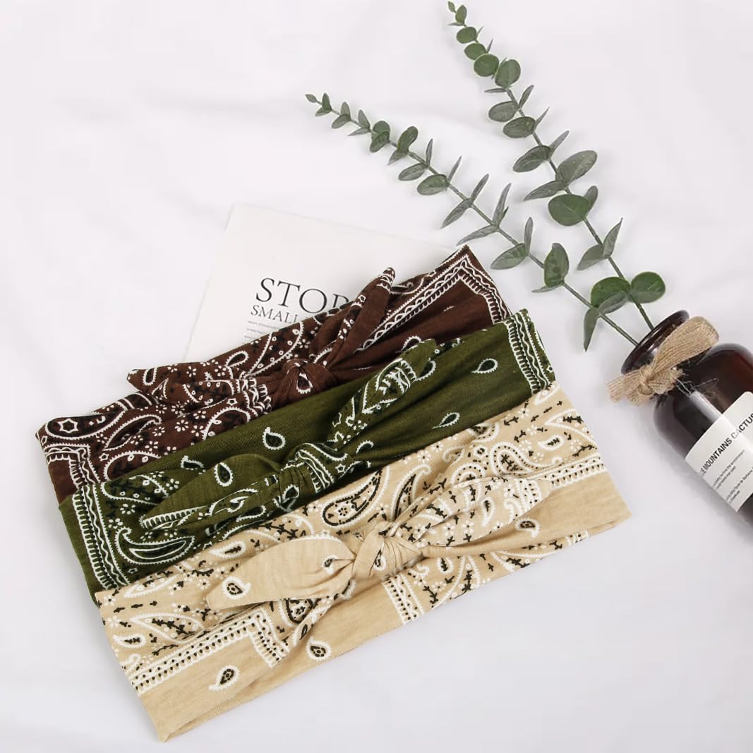 Bandana paisley vert foncé AIBFRID, polyvalence naturelle et tendance.