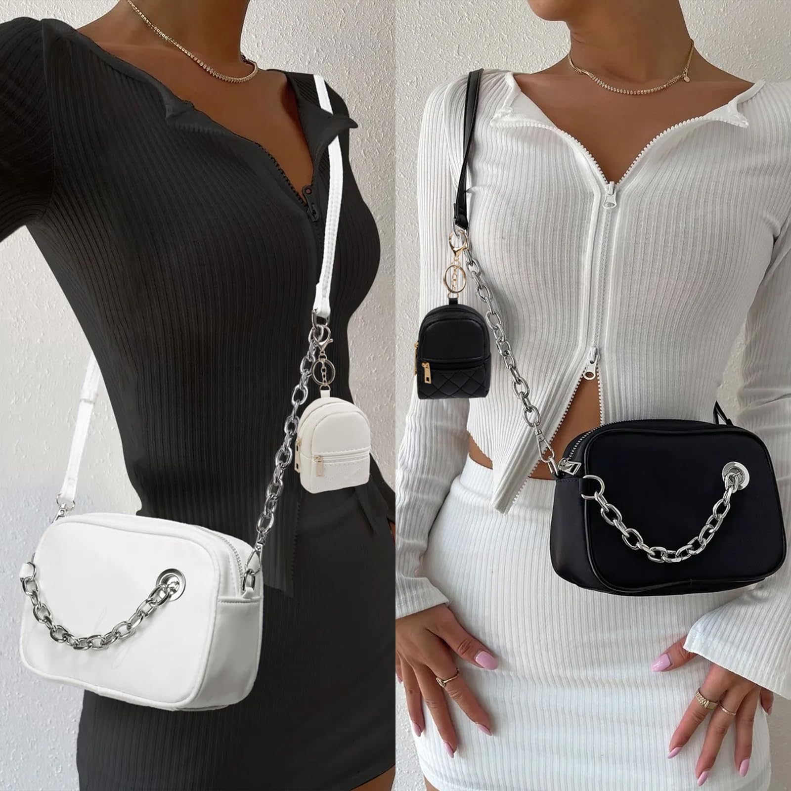 AIBFRID mini-sac-dos-porte-cles rose, accessoire mignon et pratique.