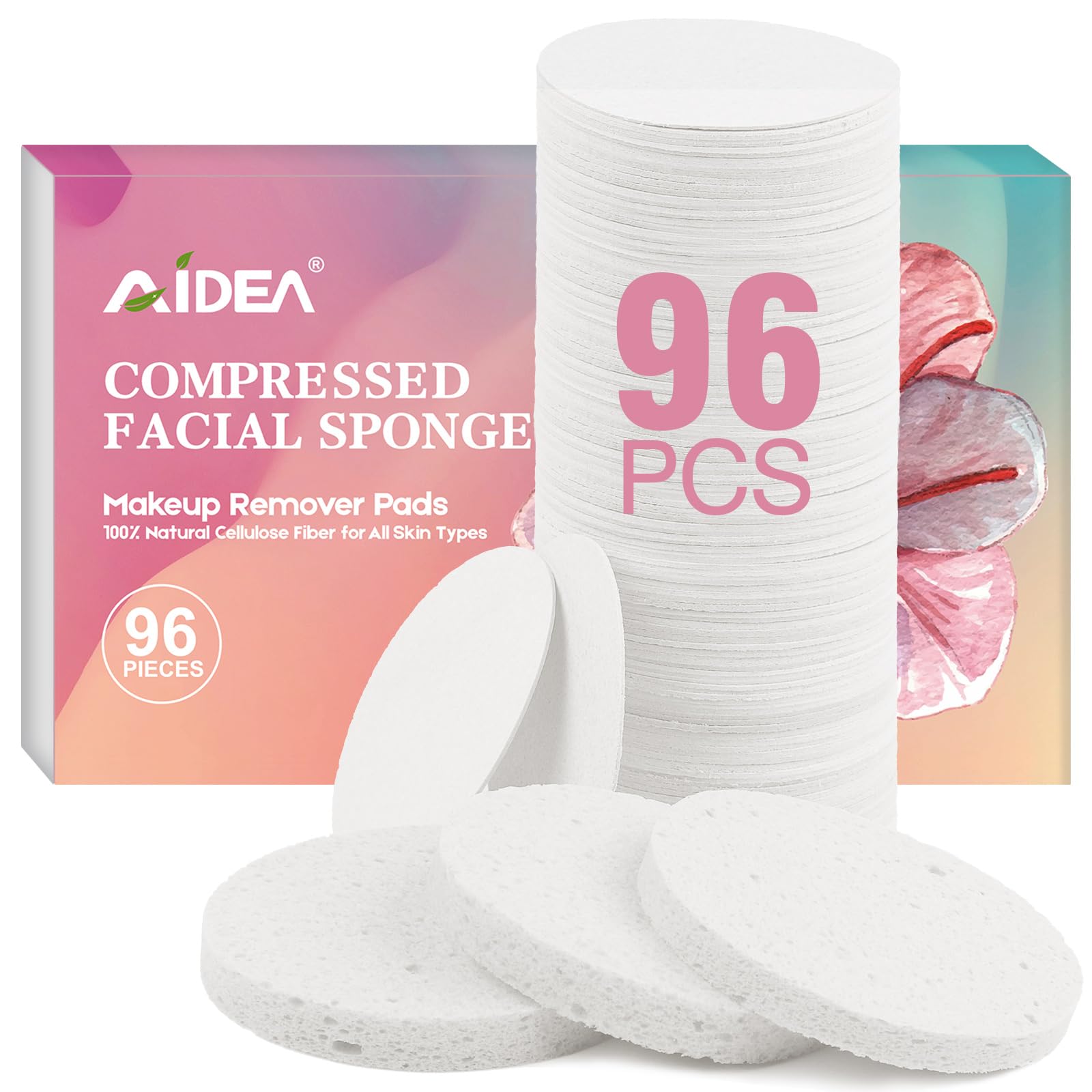 Éponge visage AIDEA compacte compressée pour nettoyage doux et exfolination légère