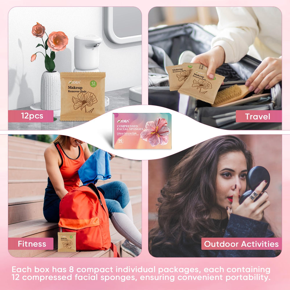 Éponge visage AIDEA portable pour voyage et trousse beauté
