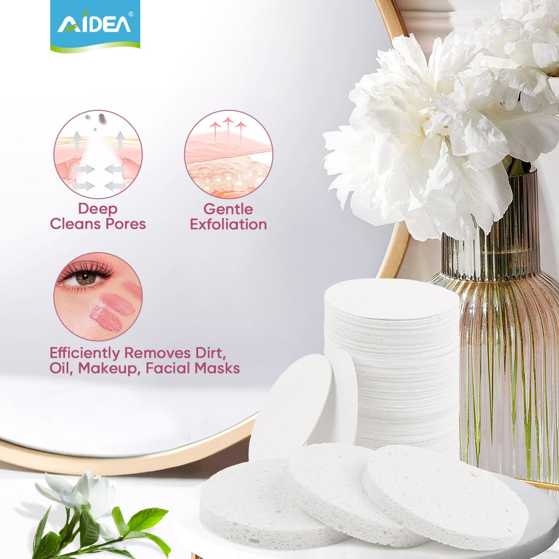 Éponge visage AIDEA réutilisable et durable pour routines prolongées