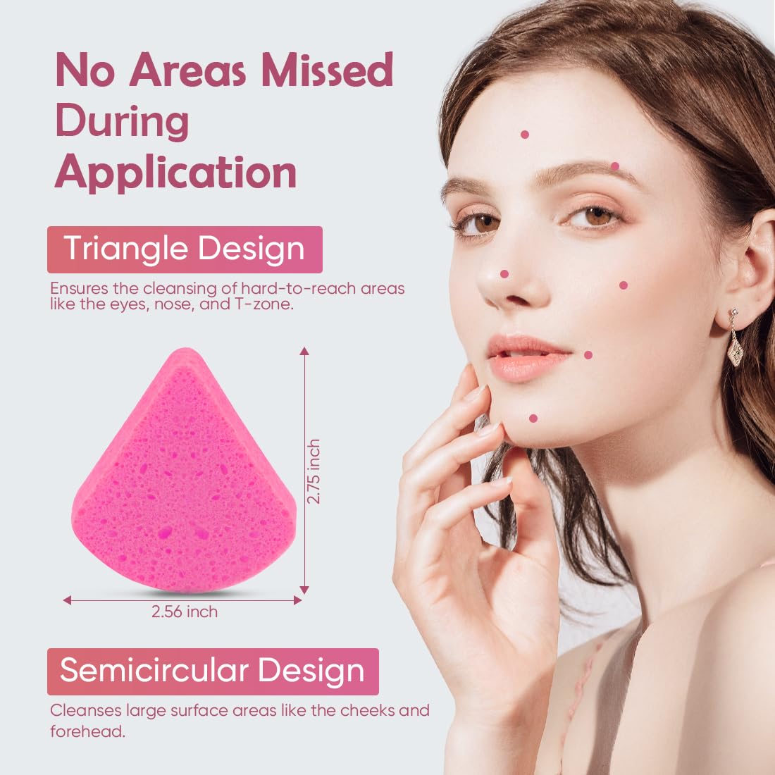 Éponge AIDEA en action nettoyant le visage avec douceur et efficacité.