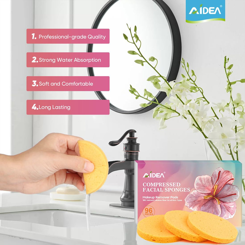 AIDEA éponges-visage-application-soin pour une absorption uniforme des soins.