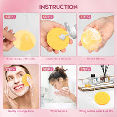 AIDEA éponges-visage-exfoliation douce révélant une peau plus lumineuse.