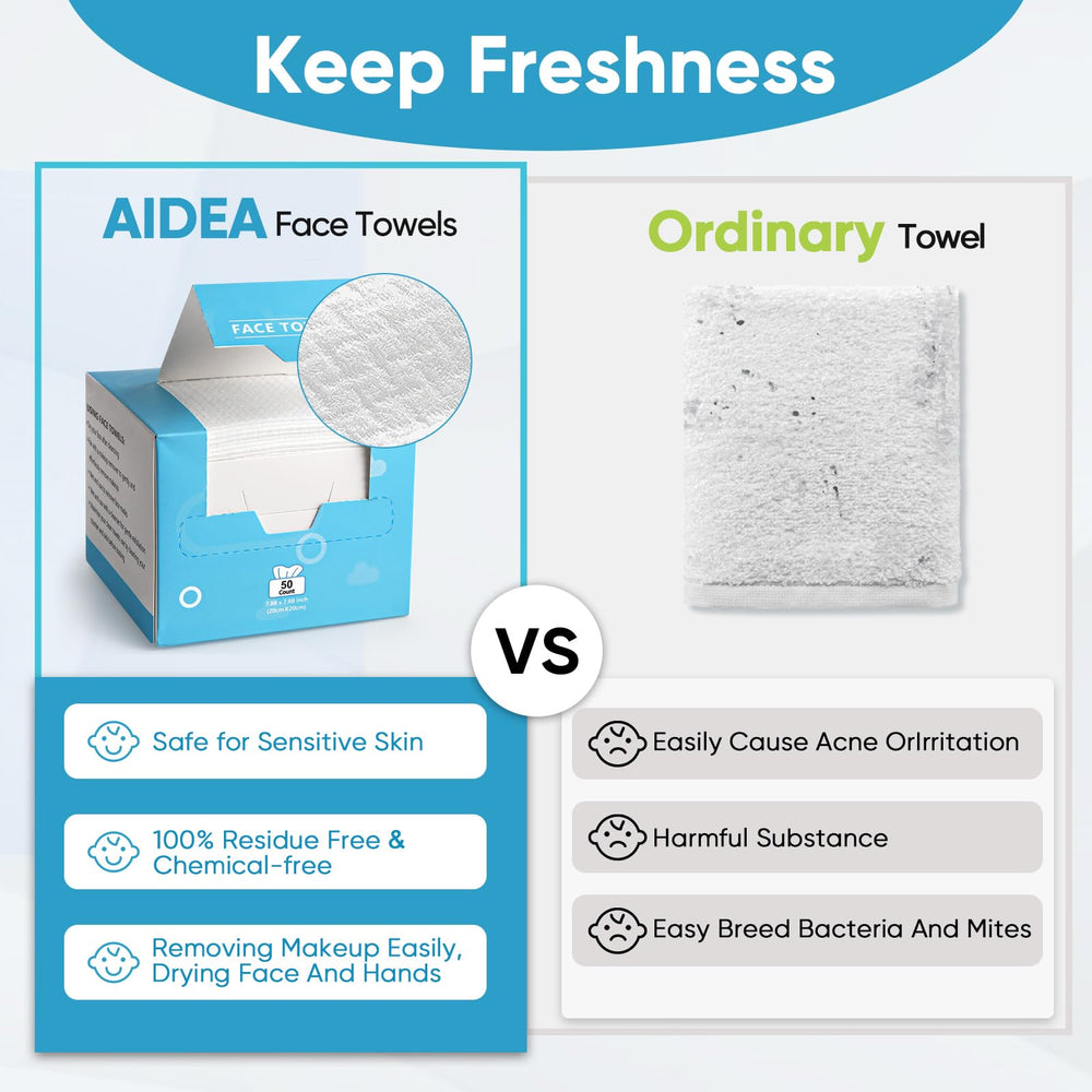 Lingettes visage jetables AIDEA idéales en voyage pour soins rapides