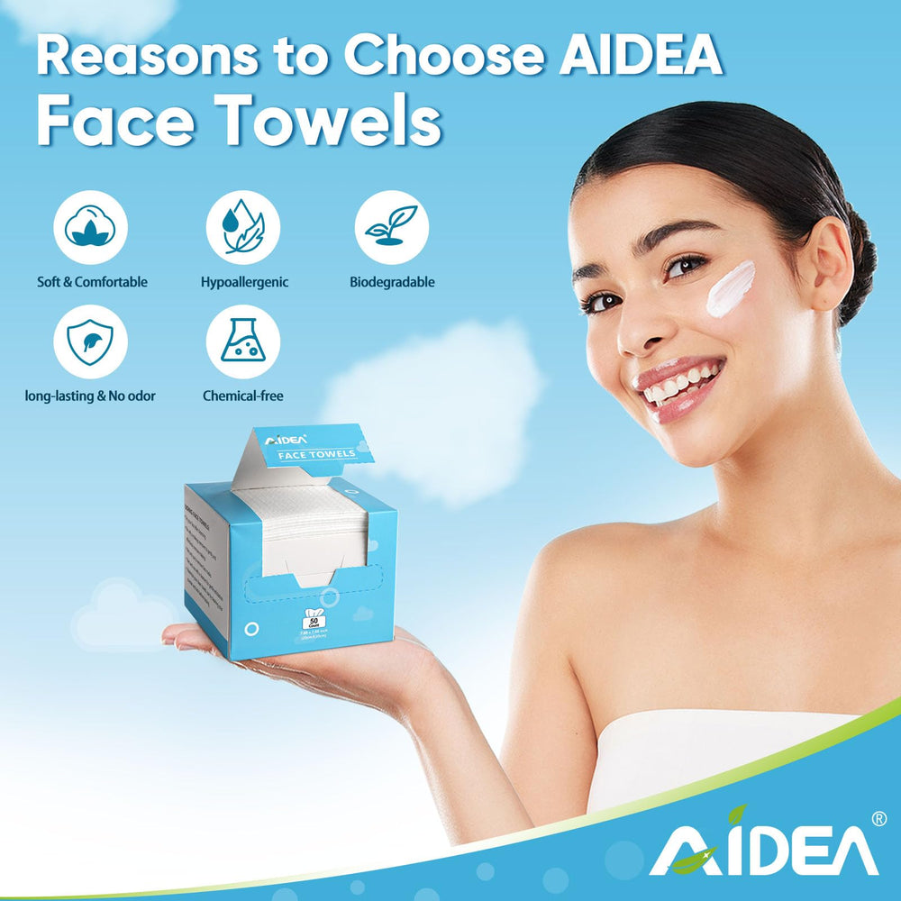 Lingettes visage jetables AIDEA adaptées à la peau sensible