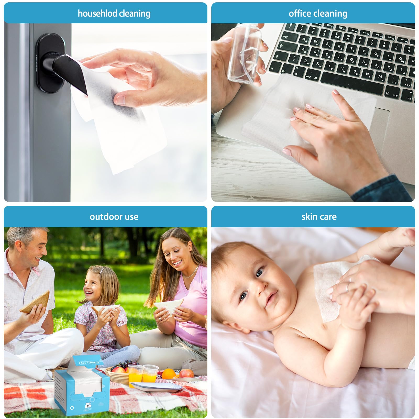 Lingettes visage jetables AIDEA usage quotidien polyvalent et hygiène pratique