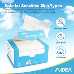 AIDEA XL lingettes visage douces et absorbantes, idéales pour démaquiller et tonifier