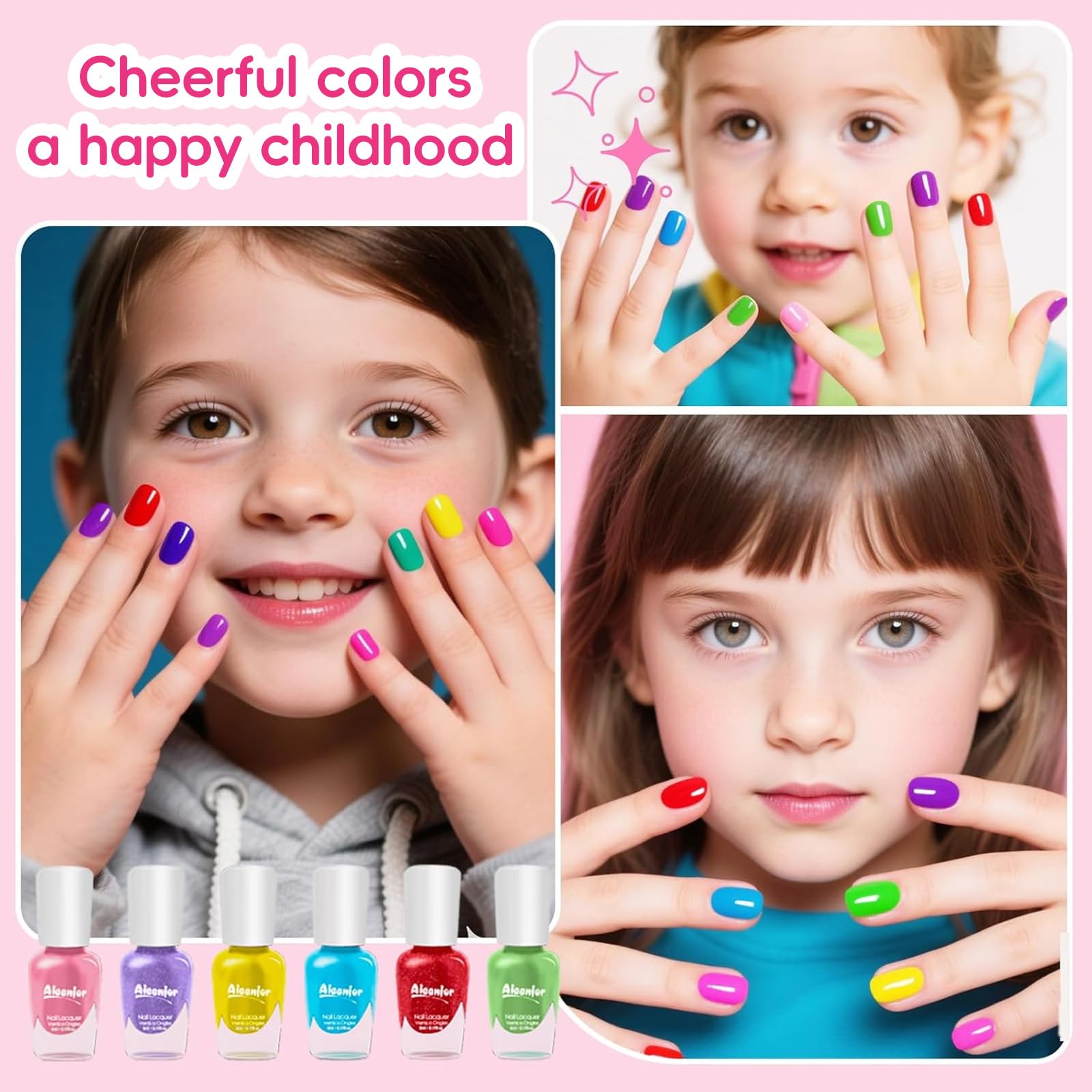 Vernis enfant Aieenjor parfait pour petites manucures et activités.