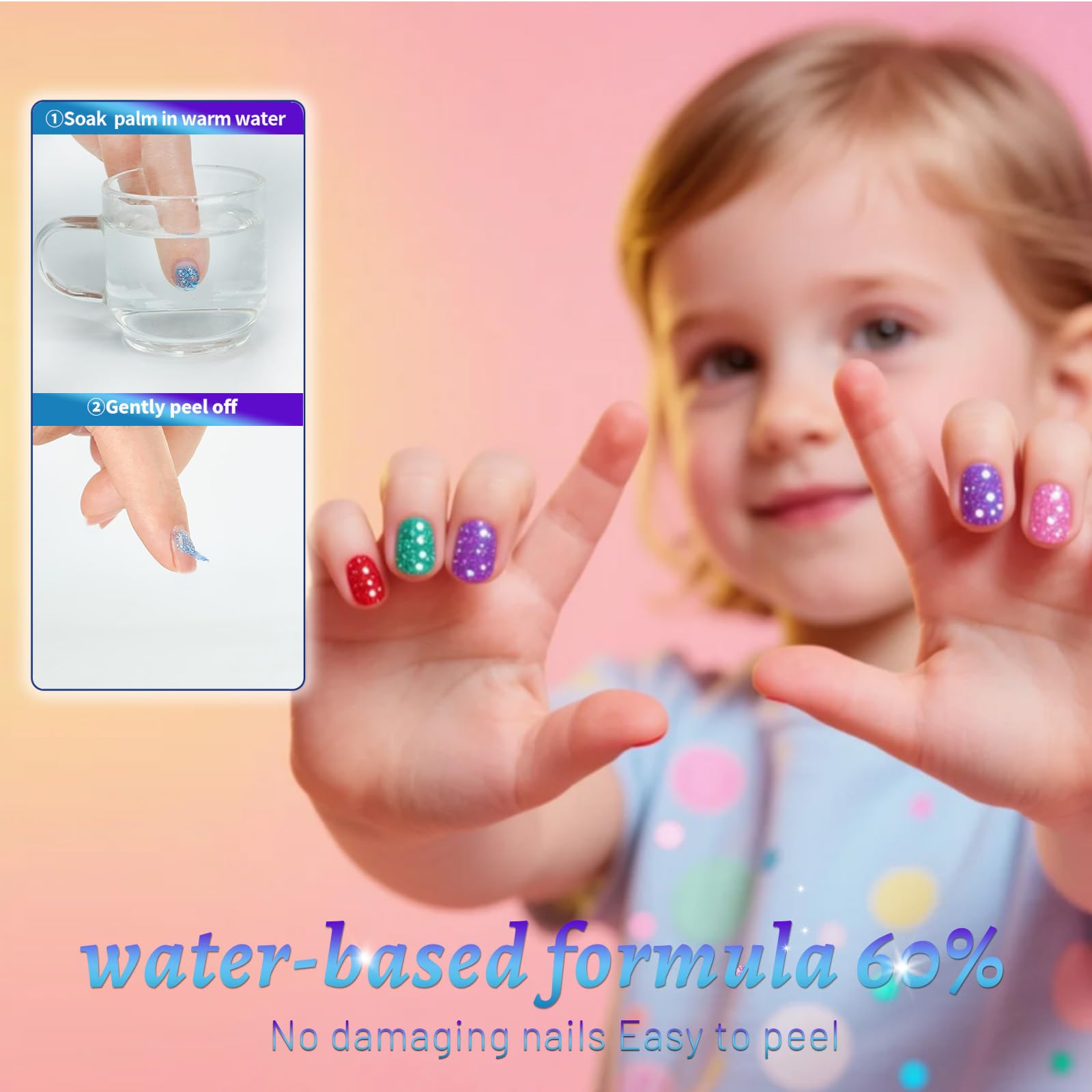 Vernis Aieenjor facile à enlever, sans dissolvant, idéal pour les petites mains.