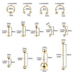 Aiguilles piercing 14G/16G: précision lors des poses.