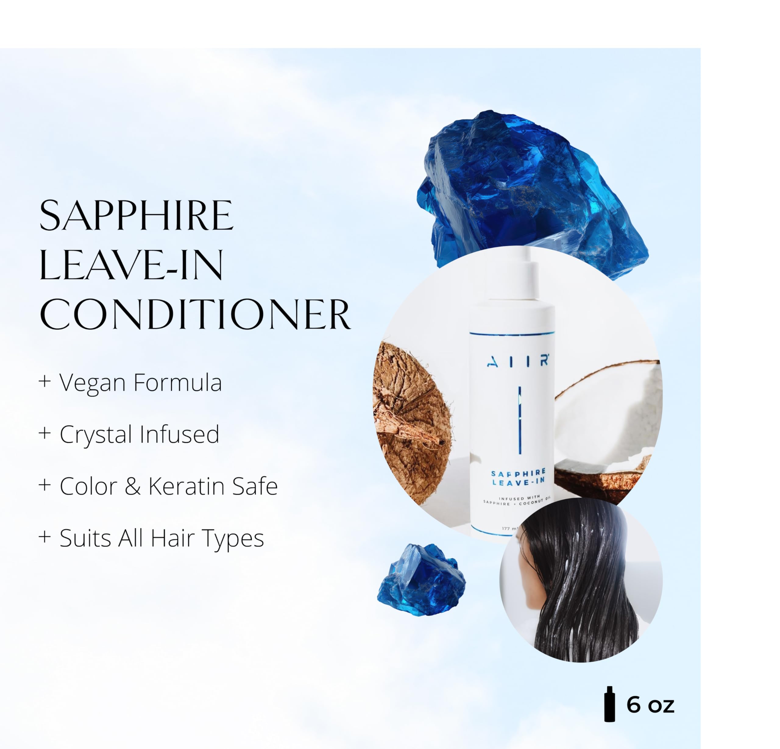 AIIR Sapphire Soin Sans Rinçage: démonstration démêlant léger après lavage.