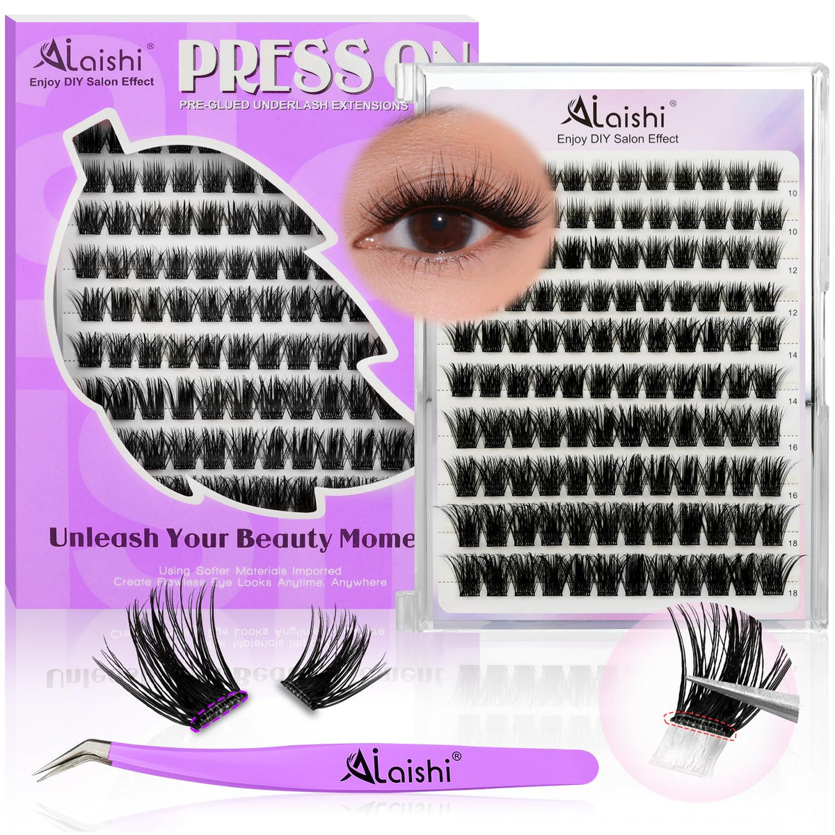 Coffret AILAISHI cils sans colle, pose rapide et propre.