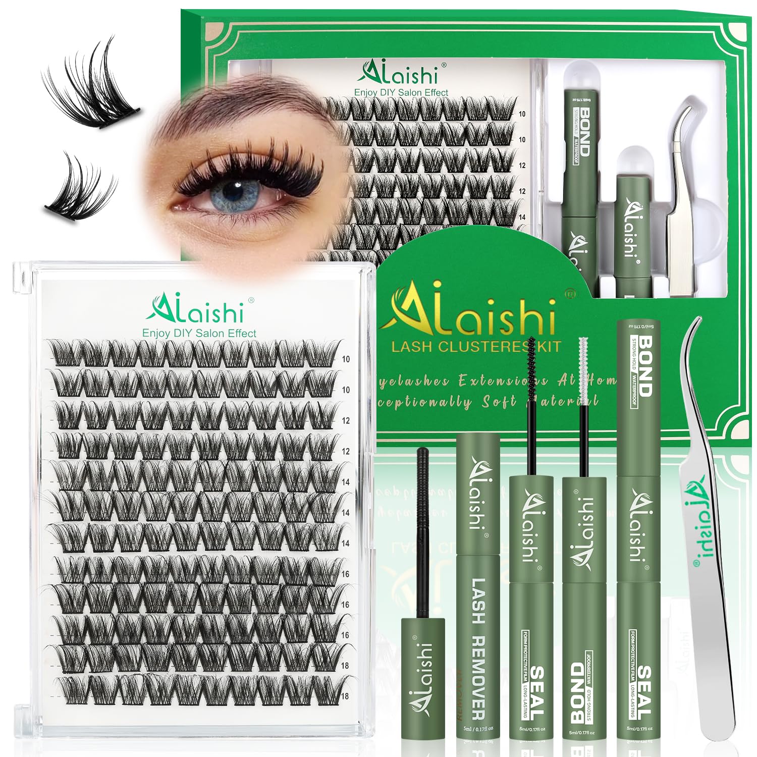Kit AILAISHI Clusters Cils – emballage clair prêt pour créer des cils 3D chez soi