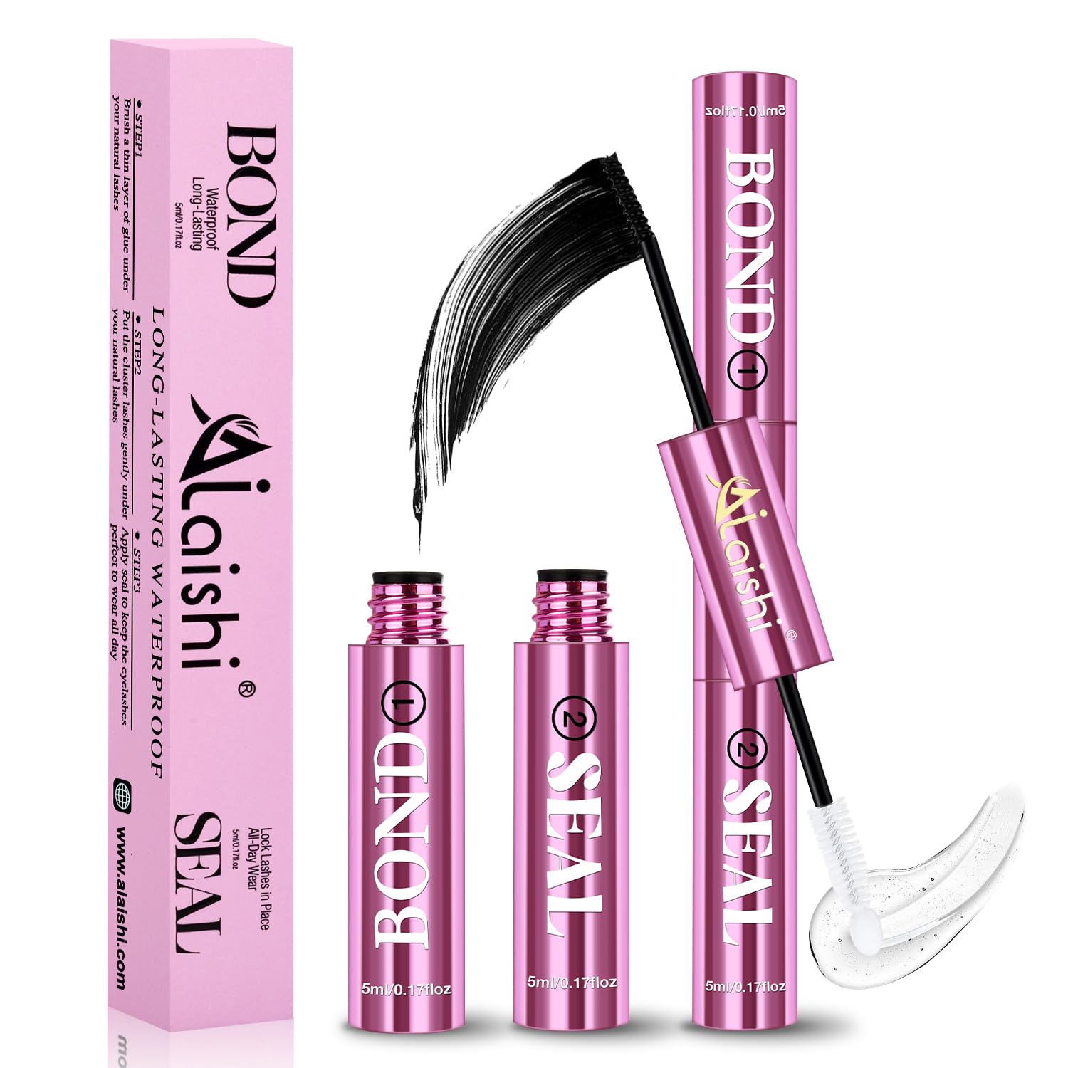 Marque AILAISHI: bouteille noire 5 ml pour une fixation durable des cils.