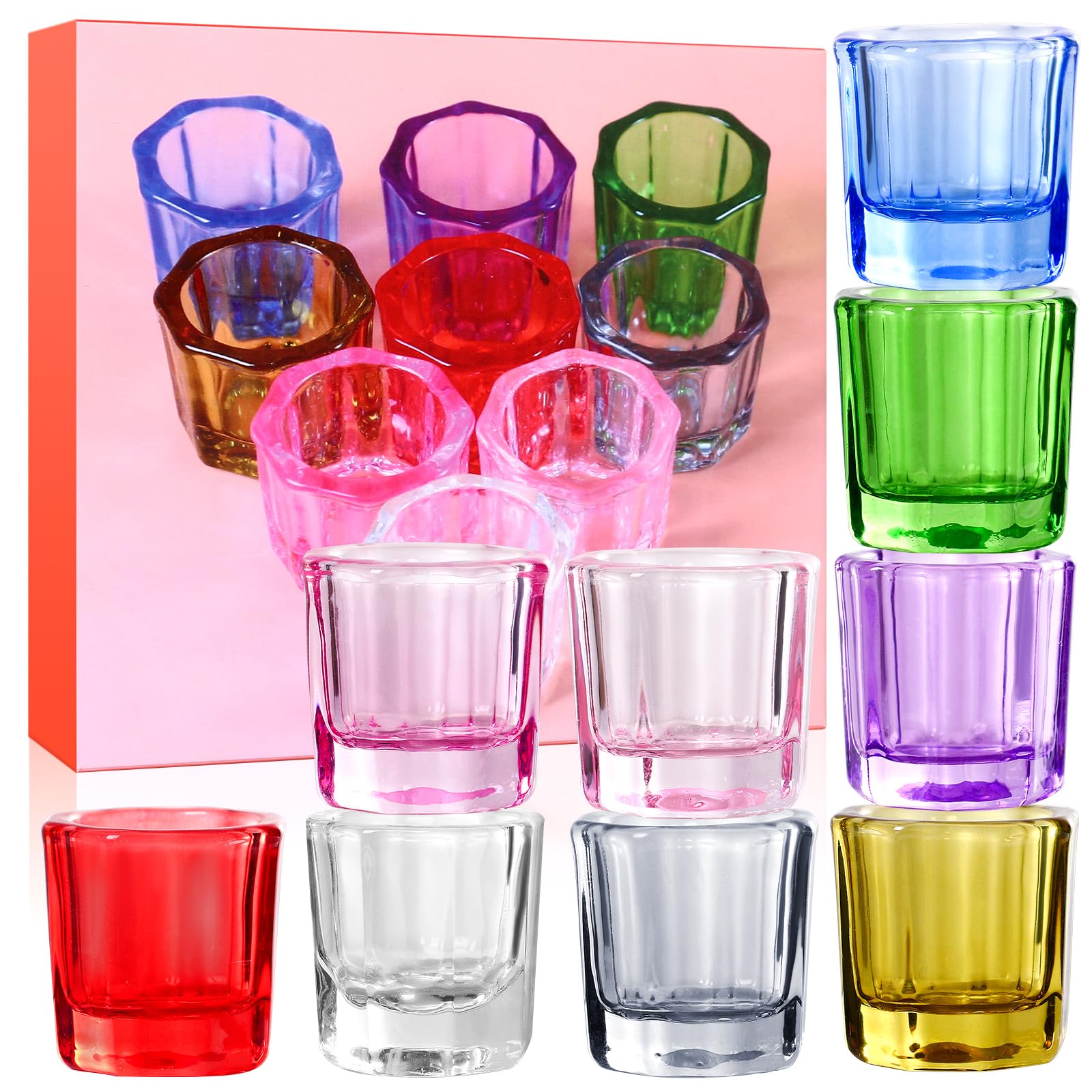 AILALUO coupelle Dappen en verre clair pour ongles, durable et facile à nettoyer.