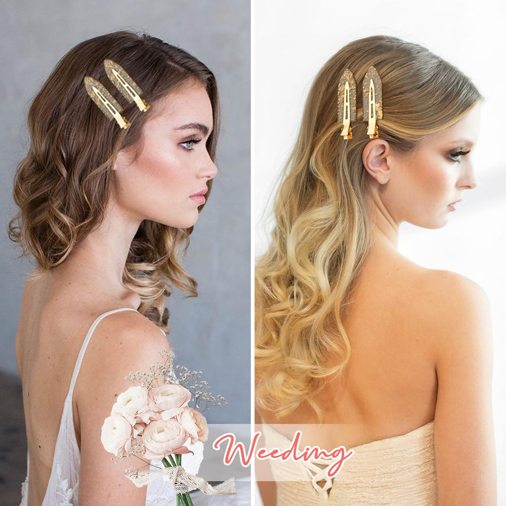 Barrette Aileam mariage élégante glitter or pour coiffures nuptiales.