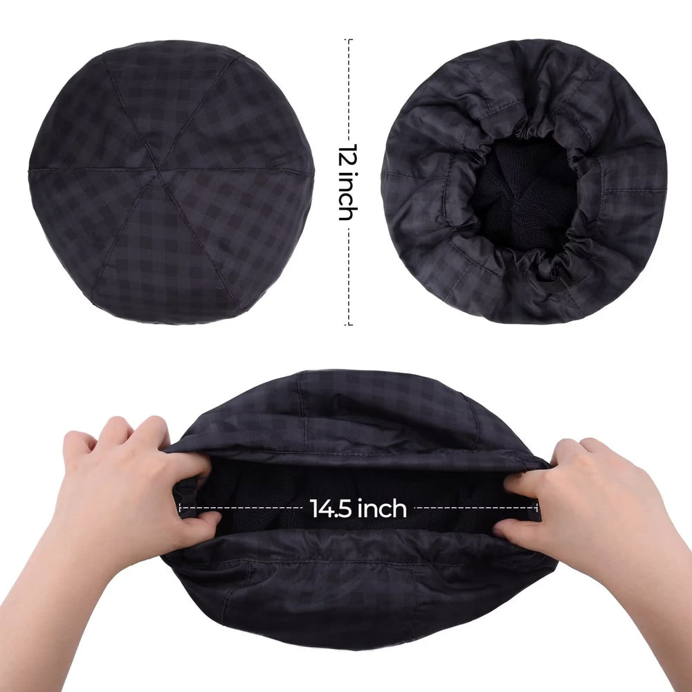 Bonnet Aileam design noir plaid, style masculin et pratique