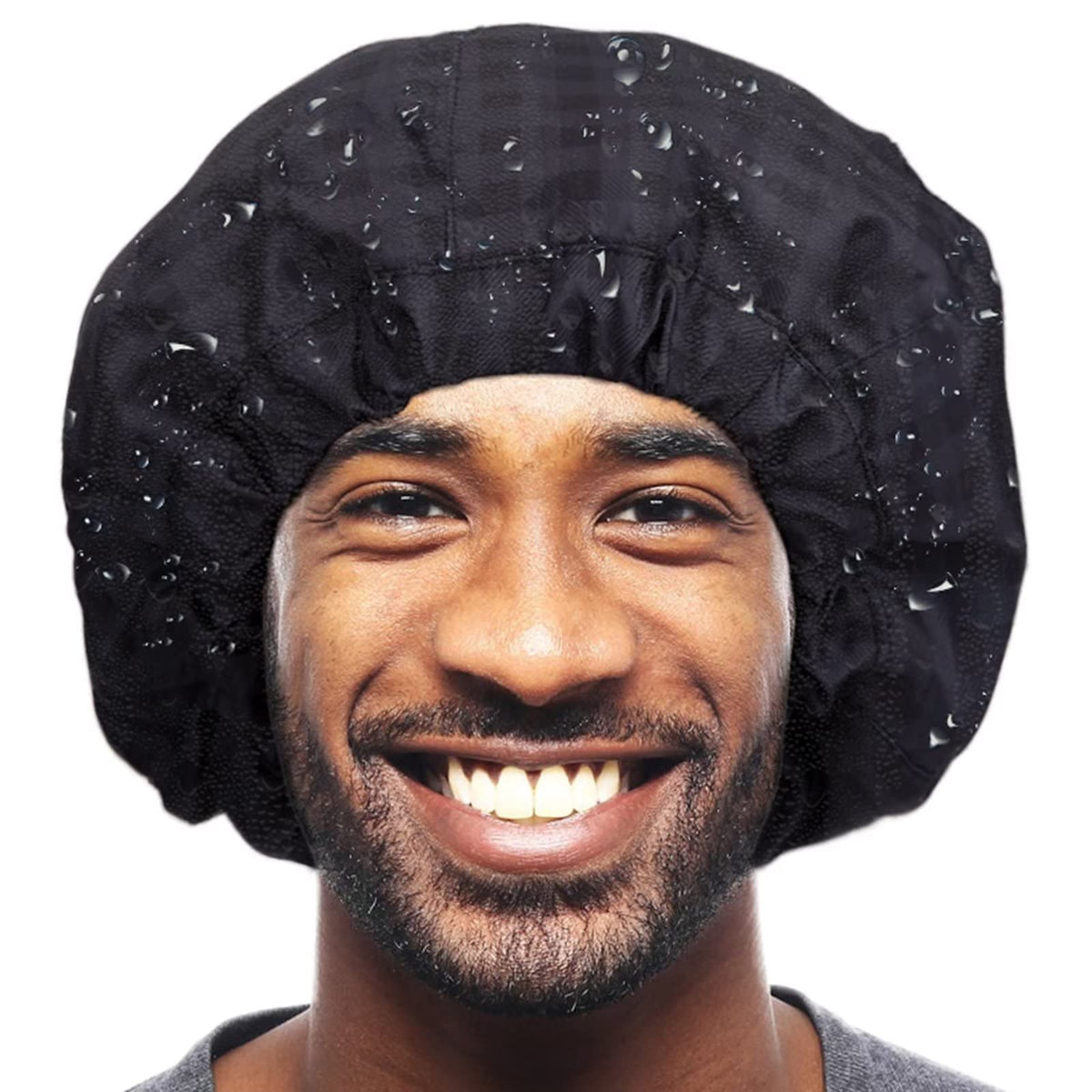 Bonnet de douche Aileam noir plaid protège les cheveux pendant la douche