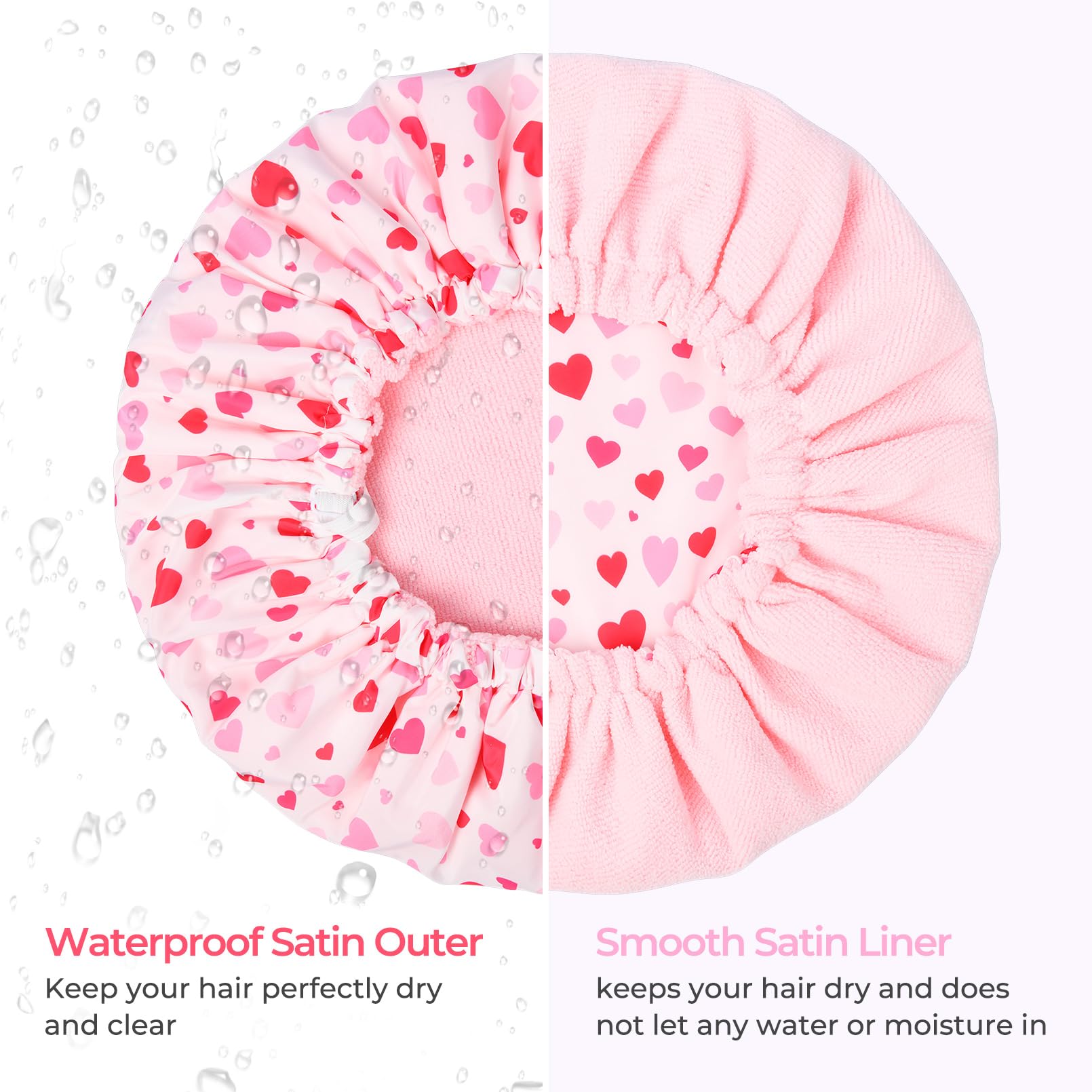 Bonnet de douche Aileam, grande capacité, idéal pour cheveux longs et épais.