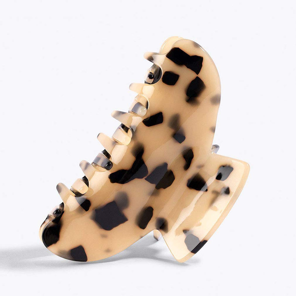 Pinces banane Aileam tortue celluloïde, imprimé léopard, pratique pour coiffure rapide.