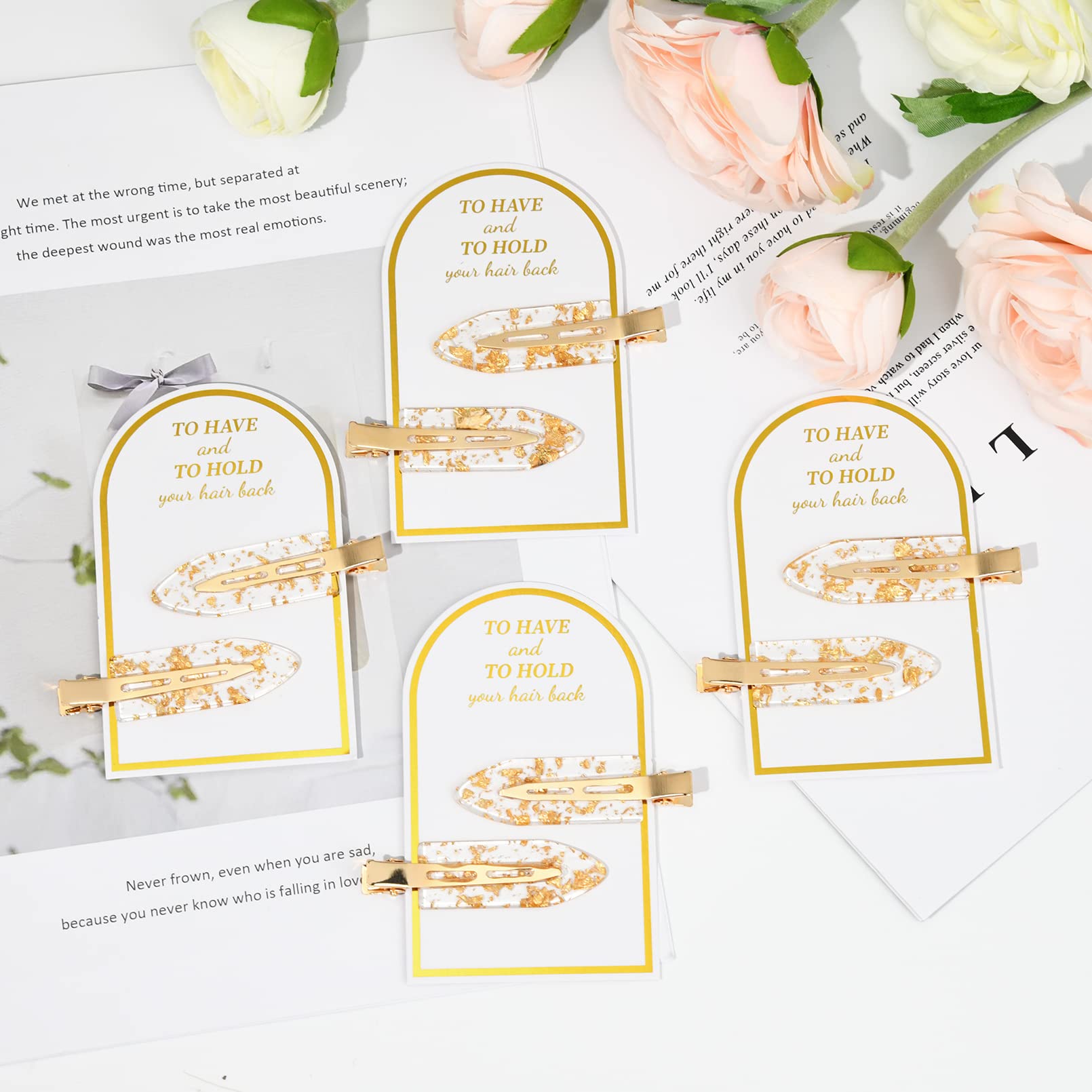 Pinces Aileam dorées sans pli, parfaites pour mariages et soirées.