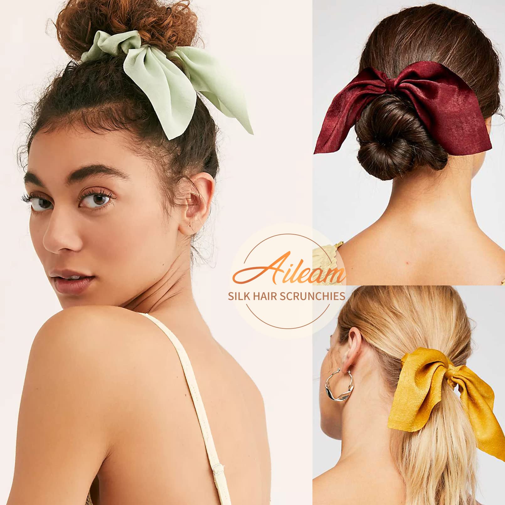 Aileam scrunchies doux qui glissent sans tirer les cheveux.