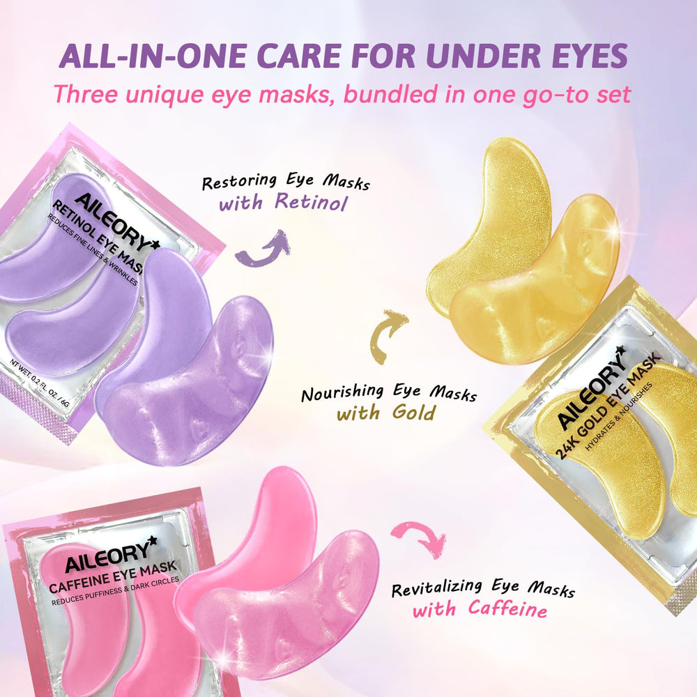 Coffret pratique AILEORY masques yeux 24 paires prêt à utiliser