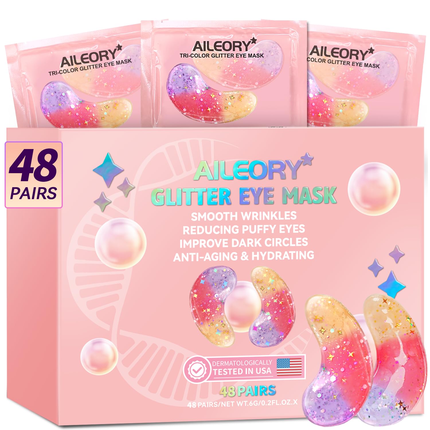 AILEORY patchs yeux tri-couleurs gel: hydratation en profondeur pour un regard rafraîchi.