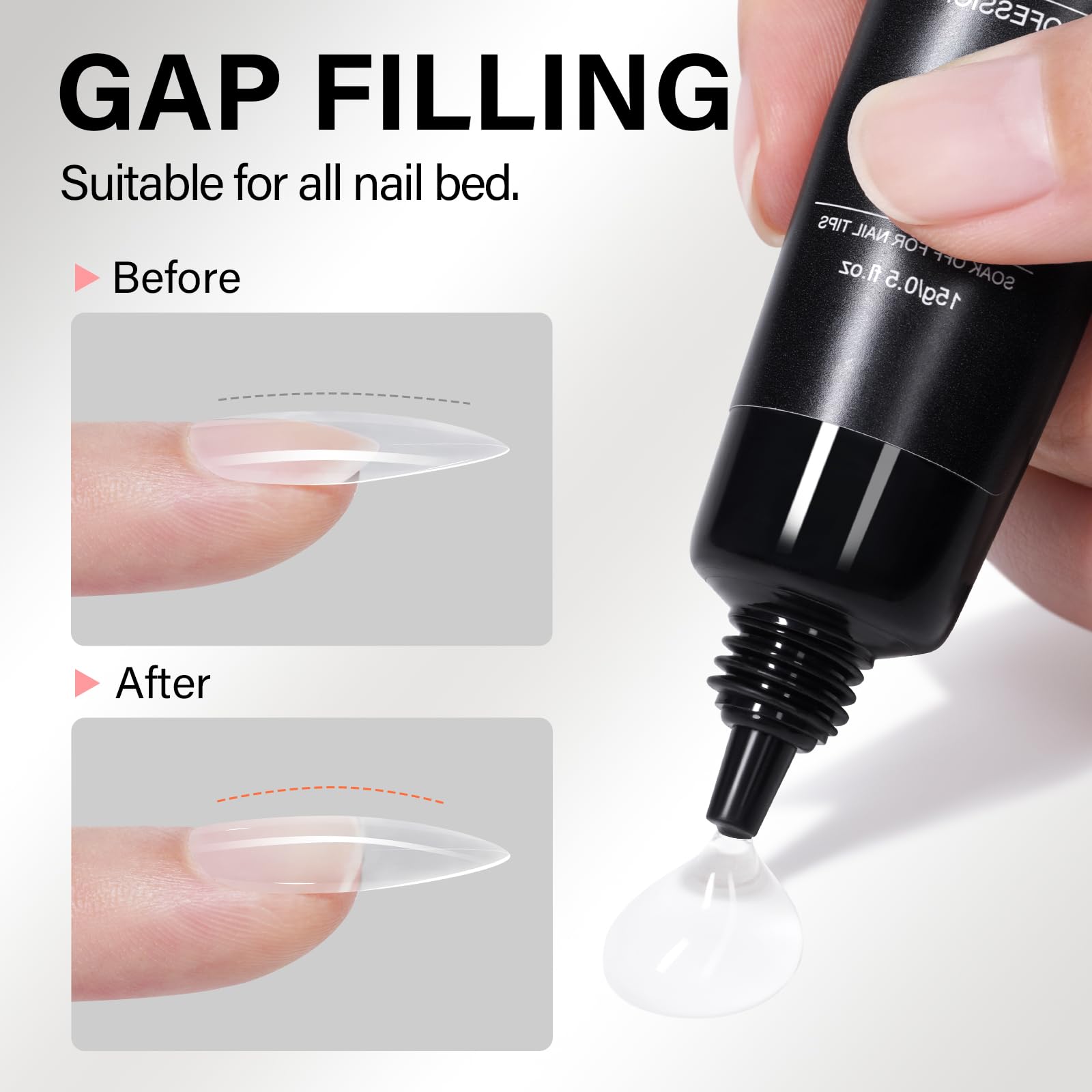 AILLSA bouteille gel ongles 15 g, grande capacité et longue durée d’utilisation.