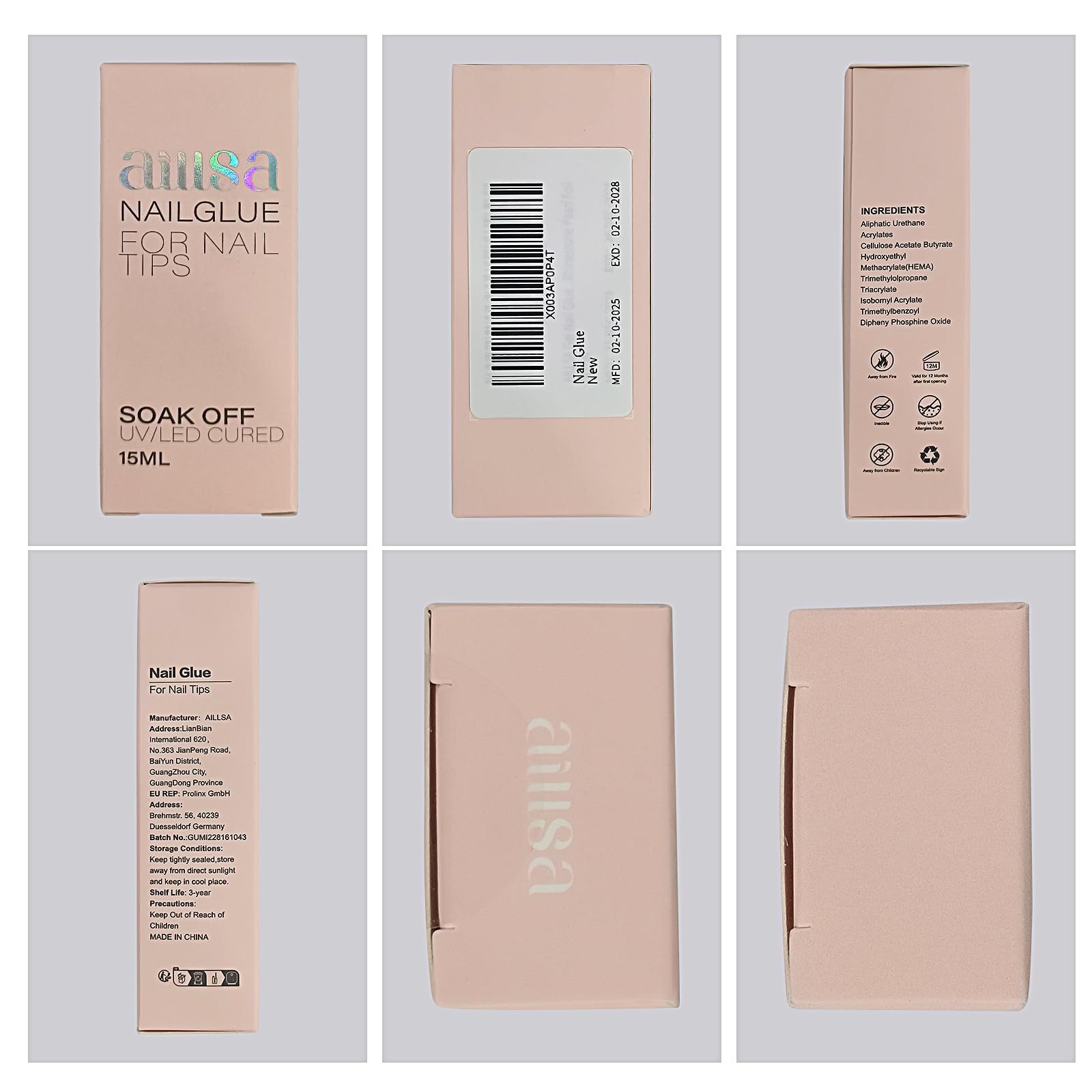 Emballage de 15 ml AILLSA, grande capacité