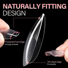 AILLSA emballage extensions ongles 15 tailles, ajustement rapide.